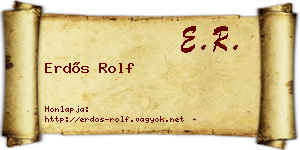 Erdős Rolf névjegykártya
